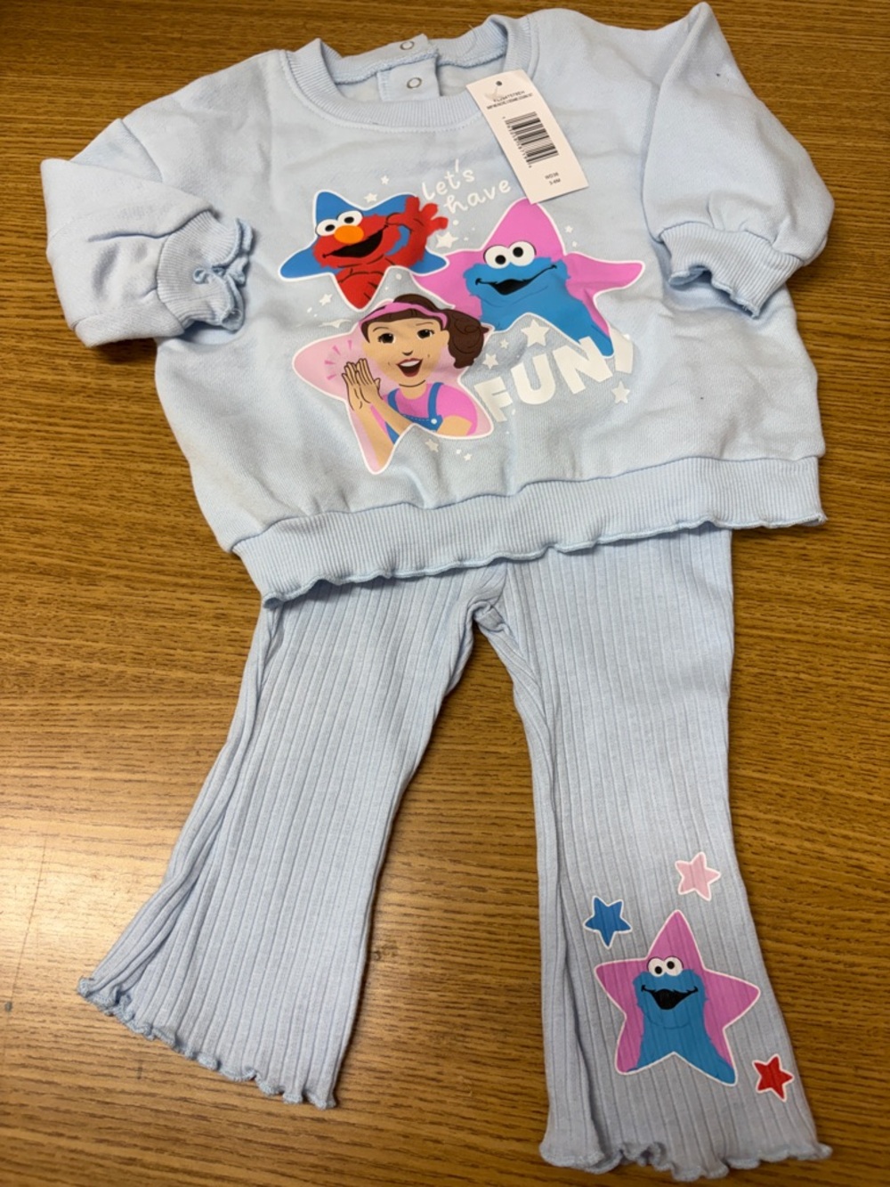 Infant Light Blue Toddler Pullover Star Character Top & Leggings Set